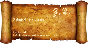Zámbó Mikeás névjegykártya